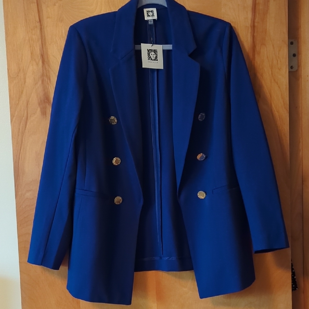 Blue Double-Breasted Women's Blazer